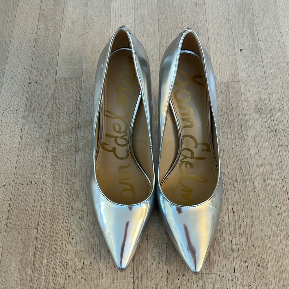 Silver Sam Edelman pump.